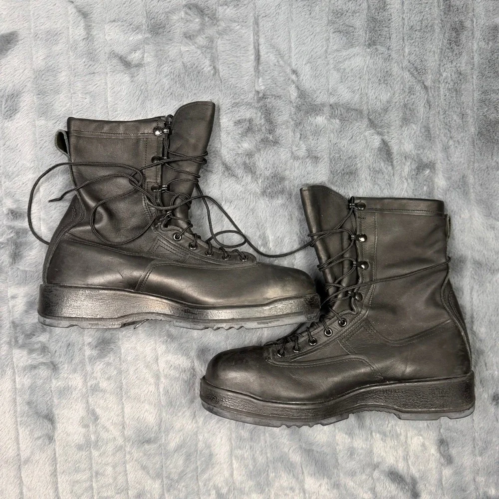 Belleville 800 ST Mens Black Leather Gore-Tex Steel Toe Navy Flight Boots 12 R